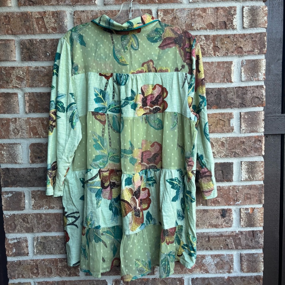 Soft Surroundings Elena Tropical Floral Mix Media Tunic Top - Picture 6 of 6